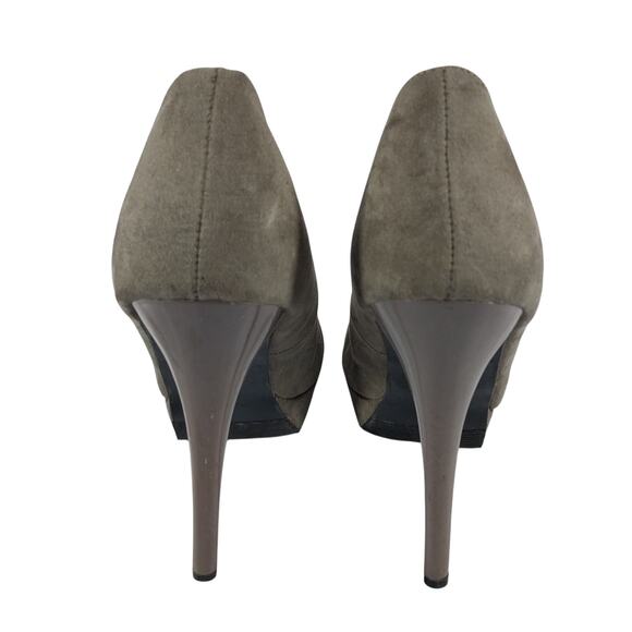 MOSSIMO! TAUPE BROWN/TAN VEGAN SUEDE MICROFIBER PLATFORM STILETTO HEELS! SZ 8.5M - Picture 6 of 10